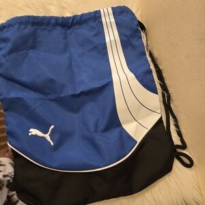 Puma Blue and Black Drawstring Gym Bag